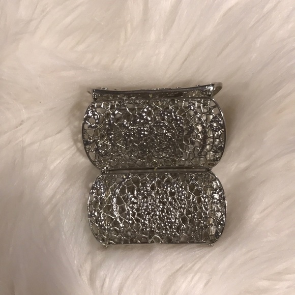 Tasha Wide Silver Stretch Bracelet - Picture 3 of 4